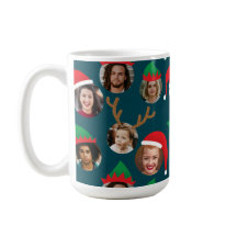 Navy Blue Albern Christmas Hat sechs Foto Collage