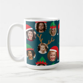 Navy Blue Albern Christmas Hat sechs Foto Collage Kaffeetasse