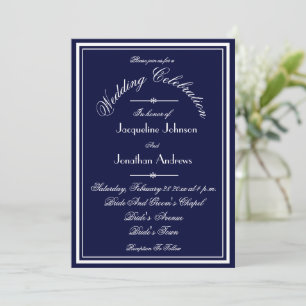 Navy Blue All in one Email Website UAWG Wedding Einladung