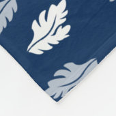 Navy-Blue-Altes-Blatt-Muster-Monogramm Fleecedecke (Ecke)