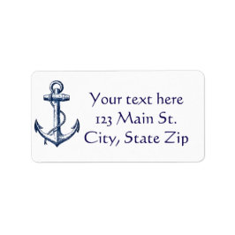 Navy Blue Anchor Address Label Adressaufkleber