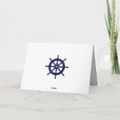 Navy Blue Anchor Boat Wheel grau gestreift nautisc Karte (Rückseite)