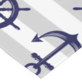 Navy Blue Anchor Boat Wheel grau gestreift nautisc Tischdecke (Schrägansicht)