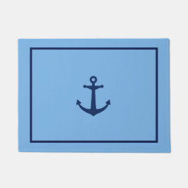 Navy Blue Anchor Fußmatte