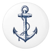 Navy Blue Anchor Keramikknauf (Vorderseite)