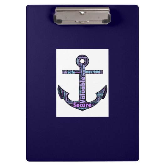 Navy Blue Anchor Klemmbrett (Vorderseite)