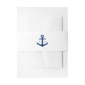 Navy Blue Anchor Monogram Nautical Wedding Einladungsbanderole (Vorderseite Beispiel)