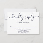 Navy Blue Anchor Monogram Nautical Wedding RSVP Karte (Vorderseite)
