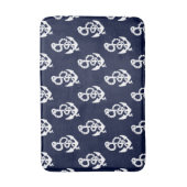 Navy Blue Anchor Nautic Muster Mat Badematte (Vorderseite Vertikal)