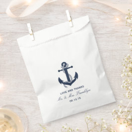 Navy Blue Anchor Nautical Beach Hochzeitsnacht Geschenktütchen