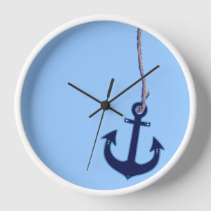 navy blue anchor nautical home decor wanduhr