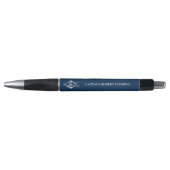 Navy Blue Anchor Nautical Personalisiert Kugelschreiber (Vorderseite)