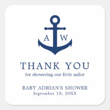 Navy Blue Anchor Niedlich Boy Nautical Baby Dusche
