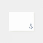 Navy Blue Anchor Post-it Klebezettel (Vorderseite)
