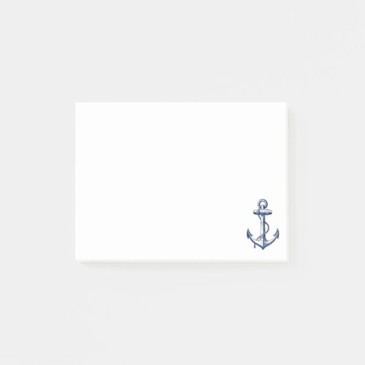 Navy Blue Anchor Post-it Klebezettel (Vorderseite)