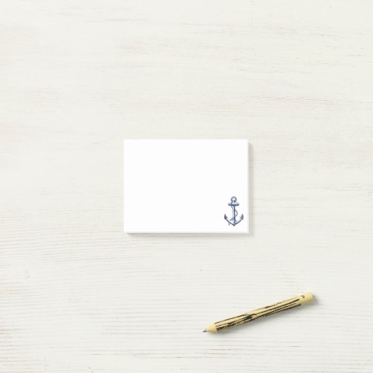 Navy Blue Anchor Post-it Klebezettel (Auf Schreibtisch)