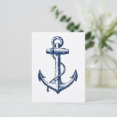 Navy Blue Anchor Postkarte (Stehend Vorderseite)