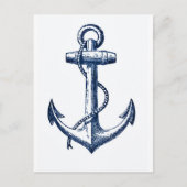 Navy Blue Anchor Postkarte (Vorderseite)