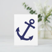 Navy Blue Anchor Postkarte (Stehend Vorderseite)