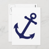 Navy Blue Anchor Postkarte (Vorne/Hinten)