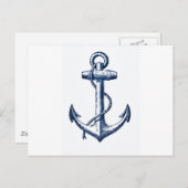 Navy Blue Anchor Postkarte (Vorne/Hinten)