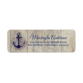 Navy Blue Anchor Rustic Driftwood Nautic