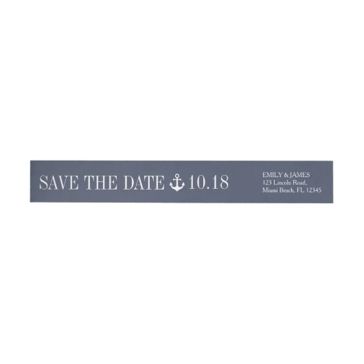 Navy Blue Anchor Save the Date am Meer (Person)