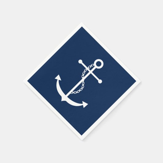 Navy Blue Anchor Serviette (Ecke)