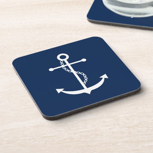 Navy Blue Anchor Untersetzer (Linke Seite)