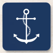 Navy Blue Anchor Untersetzer (Vorderseite)