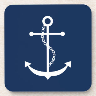 Navy Blue Anchor Untersetzer