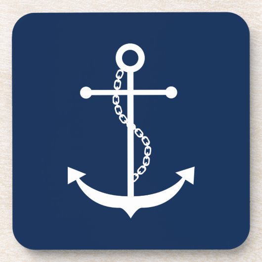 Navy Blue Anchor Untersetzer (Vorderseite)