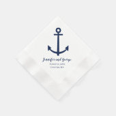 Navy Blue Anchor Wedding Napkins Serviette (Ecke)