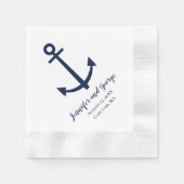 Navy Blue Anchor Wedding Napkins Serviette (Vorderseite)