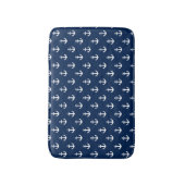 Navy Blue Anchors Pattern Badematte (Vorderseite Vertikal)
