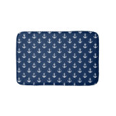 Navy Blue Anchors Pattern Badematte (Vorderseite)