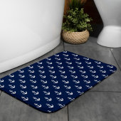 Navy Blue Anchors Pattern Badematte