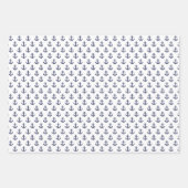Navy Blue Anchors Wrapping Paper Sheets Geschenkpapier Set (Vorderseite 2)