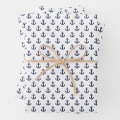Navy Blue Anchors Wrapping Paper Sheets Geschenkpapier Set (Beispiel)
