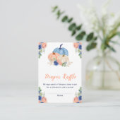 Navy Blue and Blush Floral Pumpkins Baby Dusche Begleitkarte (Stehend Vorderseite)