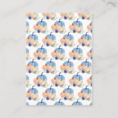 Navy Blue and Blush Floral Pumpkins Baby Dusche Begleitkarte (Rückseite)
