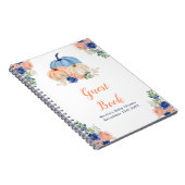 Navy Blue and Blush Floral Pumpkins Baby Shower Notizblock (Rechte Seite)