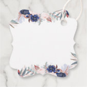 Navy Blue and Blush Watercolor Blume Vielen Dank Geschenkanhänger (Rückseite)