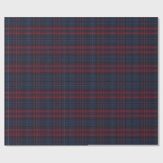 Navy Blue and Burgundy Plaid Wrapping Paper Geschenkpapier