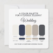 Navy Blue and Champagne Wedding Color Palette Card Einladung (Rückseite)
