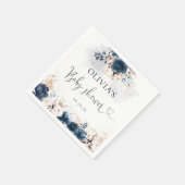 Navy Blue and Dusty Rose Baby Shooting Paper Napki Serviette (Ecke)