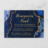 Navy Blue and Gold Agate Honeymoon Fund Begleitkarte (Vorderseite)
