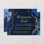 Navy Blue and Gold Agate Honeymoon Fund Begleitkarte<br><div class="desc">Diese elegante und glamouröse Honeymoon Fond-Kapselkarte mit marineblau-blauem Marmorhintergrund mit goldenen Glitzer-Akzenten für Imitate. Der Text kombiniert handgeschriebene Skripte mit modernen serifenlosen Schriftart für ein elegantes und raffiniertes Aussehen. Dies ist perfekt für Herbst- und Winterhochzeiten.</div>