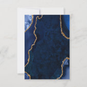 Navy Blue and Gold Agate Wedding Meal Choice RSVP Karte (Rückseite)