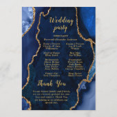 Navy Blue and Gold Agate Wedding Program Programm (Rückseite)